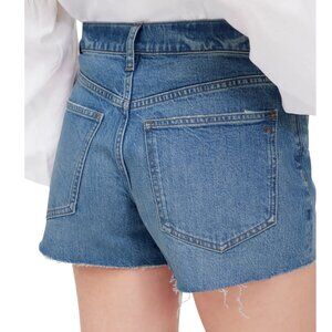 Madewell Womens W32 The Perfect Jean Short Blue Denim Cotton raw hem festival